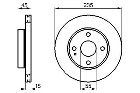 MAZDA диск гальмівний передній 323 89- BOSCH 0986478241