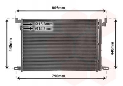 Радіатор кондиціонера AUDI A 6 / S 6 (C8) (18-) 40 TDI / Q7 15 + Van Wezel 58015705 (фото 1)