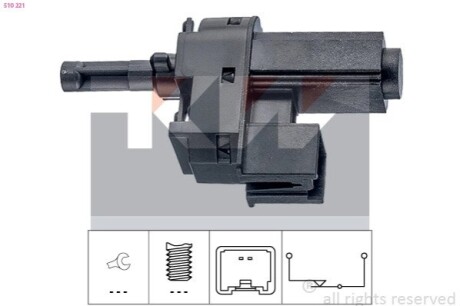 Выключатель, привод сцепления (Tempomat), 1.0-2.2 TDCi KW 510 221