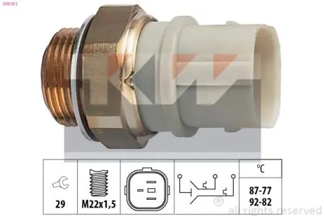 Датчик вкл. вентилятора, 90-03 (на радіаторі) KW 550 651