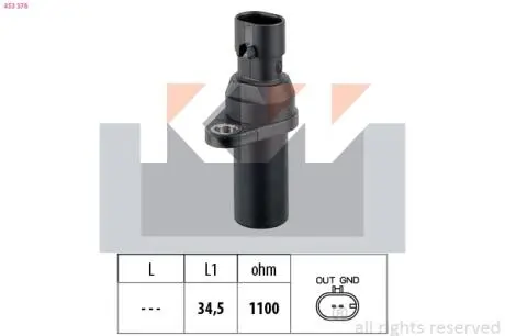 Датчик р/вала, к/вала (аналог EPS 1.953.378/Facet 9.0378) KW 453 378