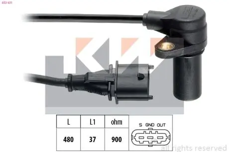 Датчик р/вала, к/вала (аналог EPS 1.953.631/Facet 9.0631) KW 453 631