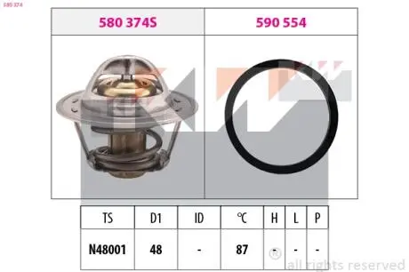 Термостат, Lanos 1.3, 1.5 97- KW 580 374