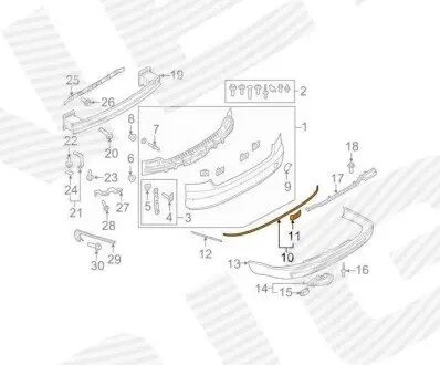 Фото молдинг бампера Signeda PAD99005A Молдинг бампера Signeda PAD99005A