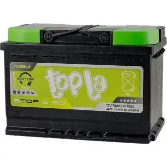70 Ач/12 В AGM Евро (0) TOPLA 114 070