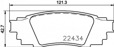 Колодки тормозные дисковые комплект; задн. HELLA 8DB355025121