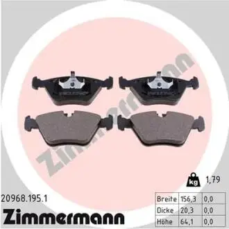 Гальмiвнi колодки дисковi переднi ZIMMERMANN 209681951
