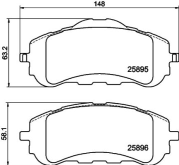 Тормозные колодки дисковые перед. Peugeot 308 II 1.2-2.0D 2013- HELLA 8DB 355 021-321