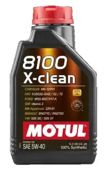 Олива моторна 5W-40 1L 8100 X-clean BMW LL-04, GM DEXOS 2, MB 229.51, VW 505.00, RN 0700/0710 MOTUL 102786
