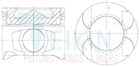 Поршні + 0.50 mm (к-кт на мотор) 1KD-FTV Fortuner, Hilux, Land Cruiser TEIKIN 46698AG050