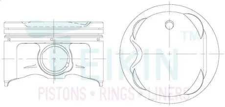 Поршни +0.50mm (к-кт на мотор) 5S-FE 2,2L Toyota Camry V20, Solara TEIKIN 46309050