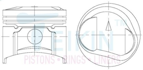 Поршні ремонт (+0.50 мм) (к-кт на мотор) Mitsubishi 4G37 TEIKIN 43219050