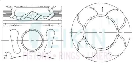 Поршни стандартные (к-кт на мотор) 1.3jtd Fiat Doblo/1.3cdti Opel Combo,Astra H/ 1.3DDiS Suzuki Swif TEIKIN 34129ASTD