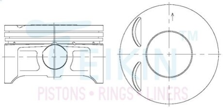 Поршні ремонт + 0.50 mm (к-кт на мотор) 4B11 Mitsubishi Outlander, ASX, Lancer, Galant TEIKIN 43692050