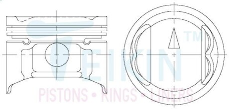 Поршні ремонт (+1.00 мм) (к-кт на мотор) Mitsubishi G15B Hyundai Pony TEIKIN 43187100