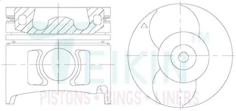 Поршні ремонт (+0.50 мм) (к-кт на мотор) Nissan BD30T Alfin Gallery TEIKIN 44654AG050
