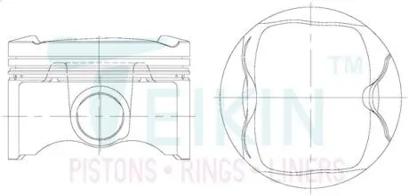 Поршні + 0.50 mm (комплект на мотор) 1ZR-FE Toyota Corolla, Auris TEIKIN 46382050