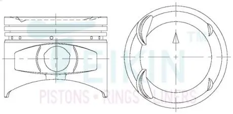 Фото поршні ремонт (+0.50 мм) (к-кт на мотор) Mitsubishi 4G63D TEIKIN 43231050 Поршні ремонт (+0.50 мм) (к-кт на мотор) Mitsubishi 4G63D TEIKIN 43231050