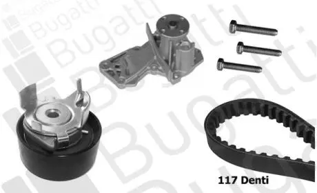 ZESTAW ROZRZ Z POMPЕ WODY FORD B-MAX/FIESTA/FOCUS III/VOLVO C30/V50 1,25/1,4/1,6 10- BUGATTI KBU10107A