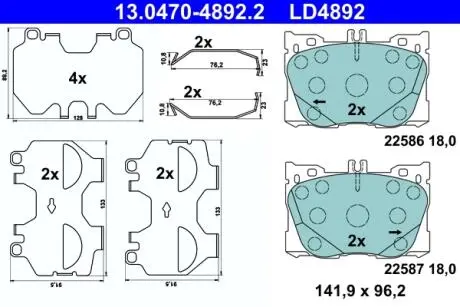 KLOCKI HAM CERAMIC MERCEDES X253 GLC 220D 4-MATIC 15-19, C257 CLS 350D 18- PRZ?D ATE 13.0470-4892.2