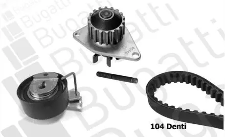 ZESTAW ROZRZ Z POMPЕ WODY CITROEN BERLINGO 1.4 C3/FIAT FIORINO 1,4 08- BUGATTI KBU10012B