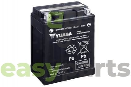 МОТО 12V 12,6Ah High Performance MF VRLA Battery AGM (сухозаряжений) YUASA YTX14AH-BS (фото 1)