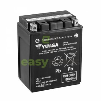 МОТО 12V 12,6 Ah High Performance MF Battery AGM (сухозаряженій) YUASA YTX14AHL-BS