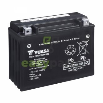 МОТО 12V 22,1 Ah High Performance MF VRLA Battery (сухозаряженій) YUASA YTX24HL-BS