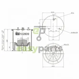 MIECH ZAWIESZENIA PNEUMATYCZNEGO FEBI TRUCK IVECO PRAWA TYLNA OМ FEBI BILSTEIN 102809