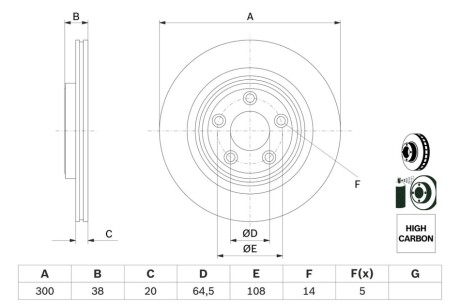 TARCZA HAM JAGUAR S-TYPE 2.7D, 3.0, 4.2 99-07 TYг L/P BOSCH 0 986 479 F67 (фото 1)