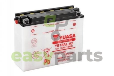 МОТО 12V 16,8 Ah YuMicron Battery (сухозаряженій) YUASA YB16AL-A2 (фото 1)