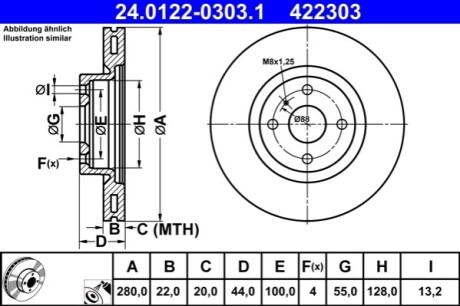 TARCZA HAM MAZDA MX-5 IV 1.4, 2.0 06.15- PRZ?D ATE 24.0122-0303.1