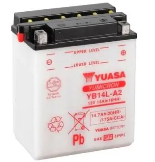 Фото мото 12v 14,7 ah yumicron battery (сухозаряджений) YUASA YB14L-A2 МОТО 12V 14,7 Ah YuMicron Battery (сухозаряджений) YUASA YB14L-A2