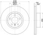 Диск гальмівний (High Carbon) передній BMW X3 (F25) 2.0i-3.0D 10- HELLA 8DD 355 129-631 (фото 4)