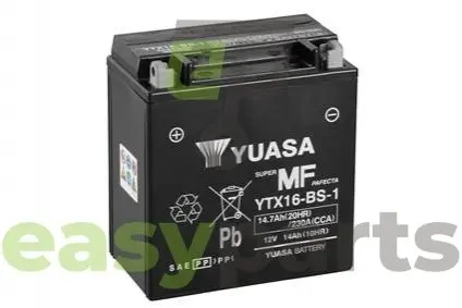 Фото мото 12v 14,7 ah mf vrla battery (сухозаряженій) YUASA YTX16-BS-1 МОТО 12V 14,7 Ah MF VRLA Battery (сухозаряженій) YUASA YTX16-BS-1