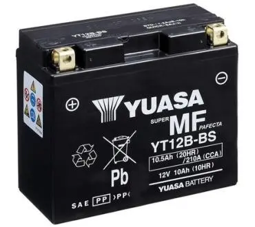 Фото мото 12v 10,5 ah mf vrla battery (сухозаряженій) YUASA YT12B-BS МОТО 12V 10,5 Ah MF VRLA Battery (сухозаряженій) YUASA YT12B-BS