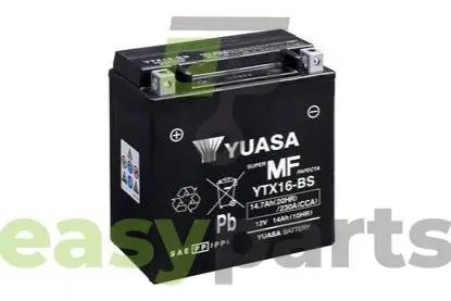 Фото мото 12v 14,7 ah mf vrla battery (сухозаряженій) YUASA YTX16-BS МОТО 12V 14,7 Ah MF VRLA Battery (сухозаряженій) YUASA YTX16-BS