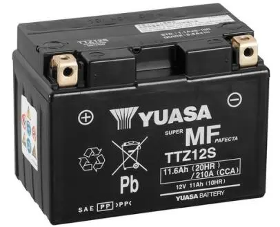 Фото мото 12v 11,6 ah mf vrla battery agm (сухозаряженій) YUASA TTZ12S МОТО 12V 11,6 Ah MF VRLA Battery AGM (сухозаряженій) YUASA TTZ12S