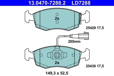 КЕРАМИЧЕСКАЯ ВЕТЧИНА KLOCKI FIAT 500 0.9 13- PRZ?D ATE 13.0470-7288.2