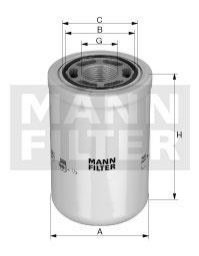 Фільтр, гідравлічна система приводу робочого обладнання MANN WH 1257/2 (фото 1)