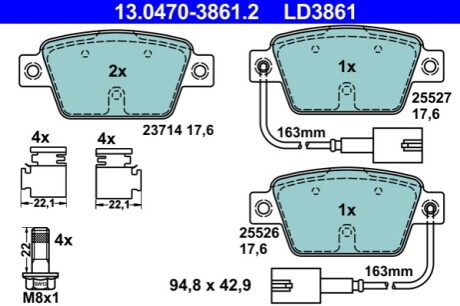 KLOCKI HAM CERAMIC ALFA MITO 0.9 13- TYг ATE 13.0470-3861.2