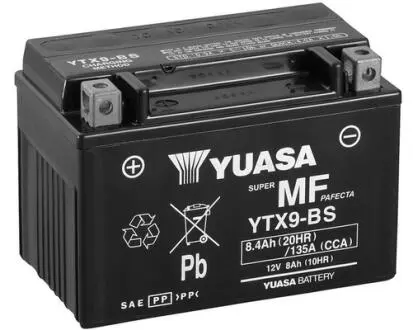 Фото мото 12v 8ah mf vrla battery (сухозаряженій) YUASA YTX9-BS МОТО 12V 8Ah MF VRLA Battery (сухозаряженій) YUASA YTX9-BS