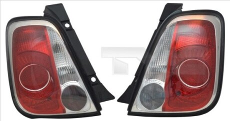 LAMPA TYг FIAT 500 07-15 LEWA CZARNA RAMKA TYC 11-11284-21-2