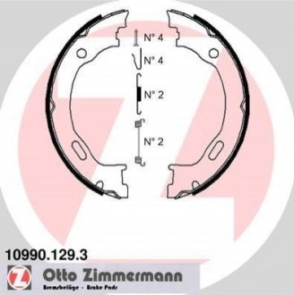 Комплект тормозных колодок, стояночная тормозная система ZIMMERMANN 10990.129.3