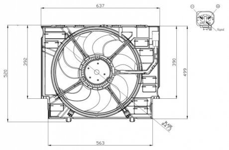 WENTYLATOR CHгOD BMW 5/6 2,0D/2,5D/3,0D 02-10 NRF 47960 (фото 1)