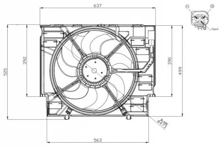 WENTYLATOR CHгOD BMW 5/6 2,0D/2,5D/3,0D 02-10 NRF 47960