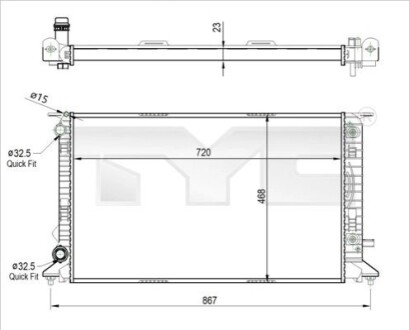 CHгODNICA WODY AUDI Q5 2.0 TFSI 08- TYC 702-0037-R