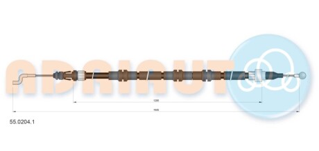 VW трос ручного гальма лів./прав.T5 4х4 ADRIAUTO 55.0204.1
