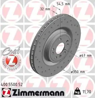 ЩИТ КОЛОДОК. MERCEDES W166 M - 11-й класс?D ZIMMERMANN 400.5500.52
