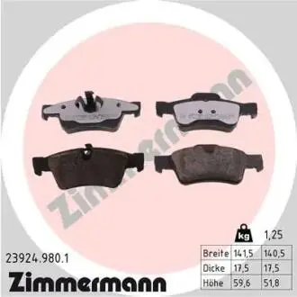 КЛОКИ ХАМУЛК. MERCEDES W164 ML-КЛАСС 05- ТЫ? ZIMMERMANN 23924.980.1